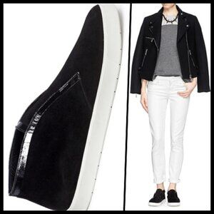 Vince Black Patton Suede High-top Slip-ons 39 9